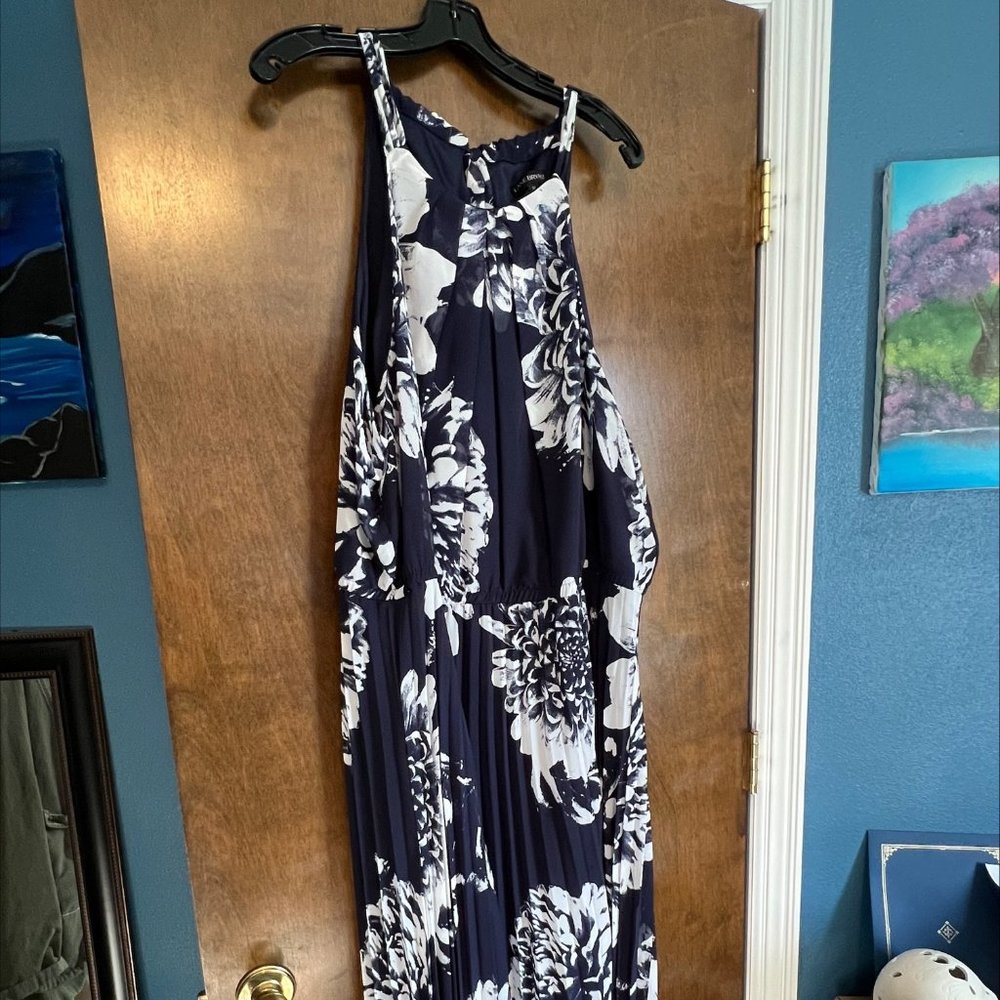 Lane Bryant Navy Blue Halter Maxi